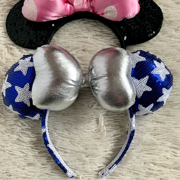 Sparkly Minnie Mouse Ears with Bow Bundle/Lot •EUC - Picture 3 of 6